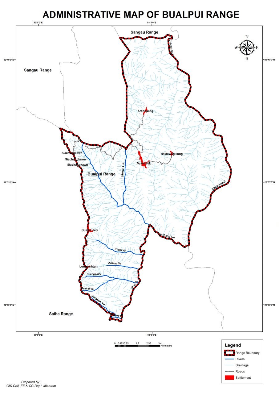 Bualpui Range map